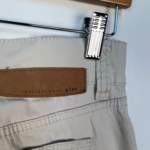 Christopher Blue Cropped Straight Leg Pants Capri pale khaki women’s size 10 - Picture 7 of 12